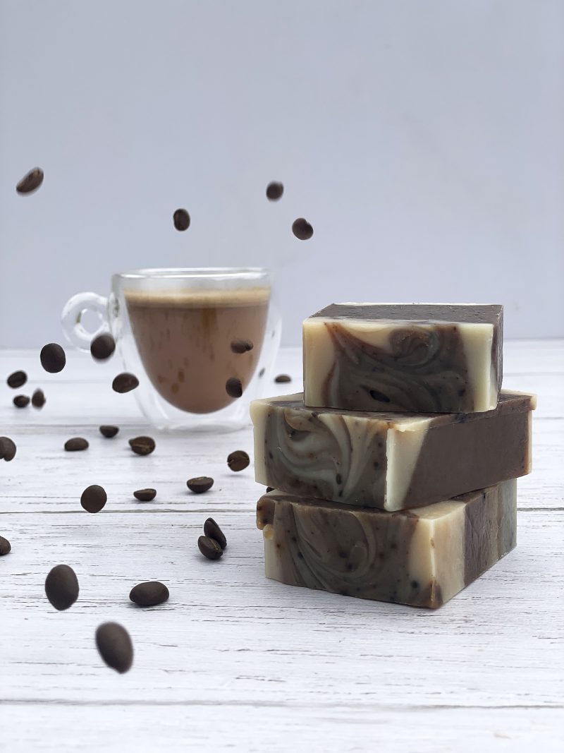coffe soap, natural , exfoliant, local